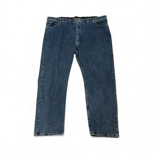 Wrangler Mens 46x30 Blue Denim regular fit Jeans Cowboy Outdoors Casual